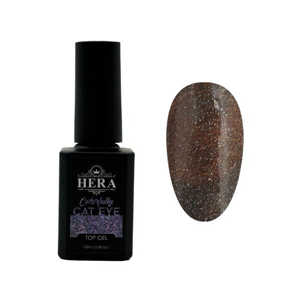 تاپ ژل چشم گربه‌ای هرا 15‌ میل Hera Cat eye Top Gel N001